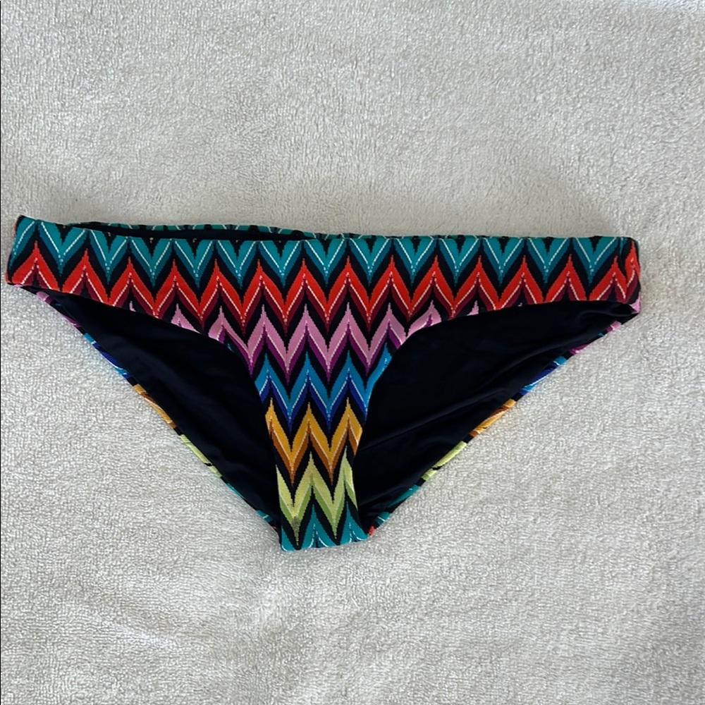 Women’s Colorful Zigzag Bikini Bottom- Size S